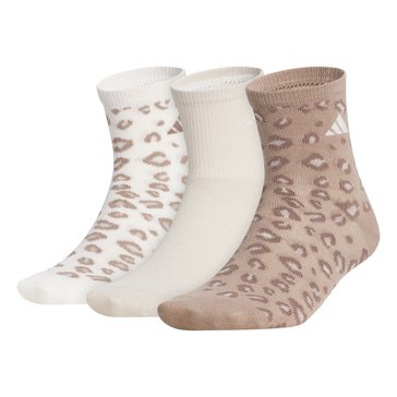 Adidas Women's Leopard Luxe High Quarter Socks, 3-Pack
