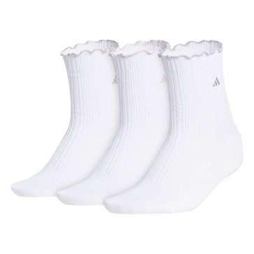Adidas Women's Performance Ruffle Quarter Socks, 3-Pack