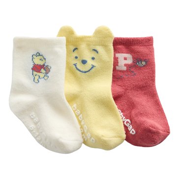 Gap Baby Unisex Disney Pooh Socks, 3-Pack