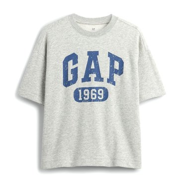 Gap Big Boys' Logo Short Sleeve Crew Neck Sweatshirt