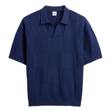 Gap Big Boys' Short Sleeve Checkered Johnny Collar Polo