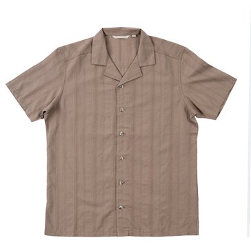 Burnside Men's Short Sleeve Embroidered Collar Woven Camp Shirt 