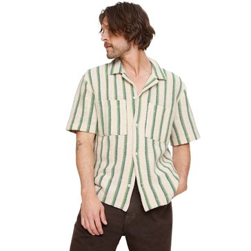 Banana Republic Men's Striped 2-Pocket Crochet Shirt
