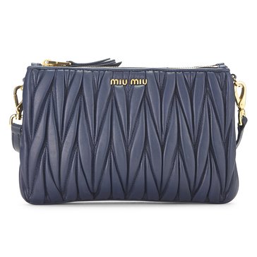Miu Miu Nappa Double Zip Crossbody Bag