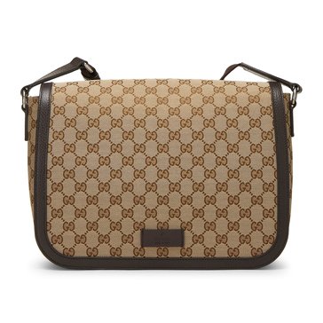 Gucci Canvas Magnetic Flap Messenger Bag