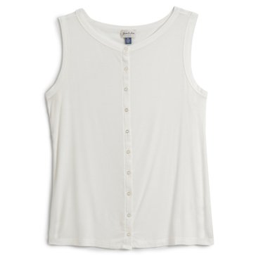 Yarn & Sea Women's Sleeveless Button Down Top