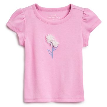 Wanderling Baby Girls' Chiffon Flower Tee