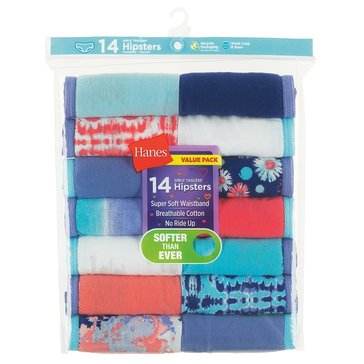 Hanes Little/Big Girls' Cotton Briefs, 14-Pack