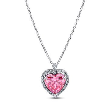 Pandora Pink Halo Heart Collier Necklace