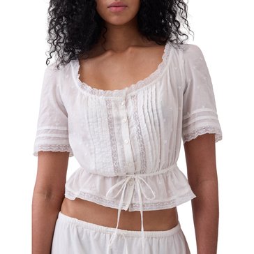 Gap Women's Lace Trim Scoop Neck Top