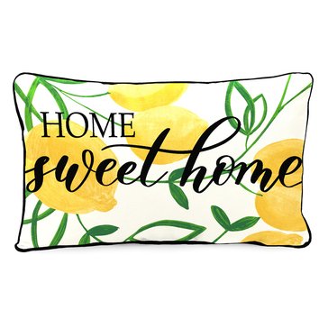 Jordan Manufacturing 16-Inch x 12-Inch Home Sweet Home Lemons Rectangular Knife Edge Throw Pillow