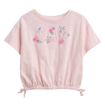 Gap Toddler Girls Embroidered logo Tie Front Tee