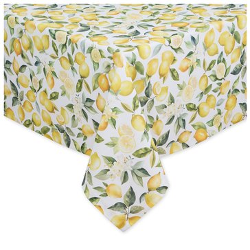 Design Imports Lemon Grove Oblong Tablecloth