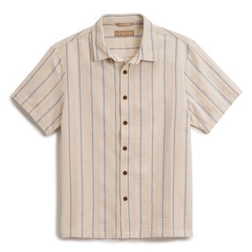 Distortion Men's Vertical Woven Texture Button Up Shirt