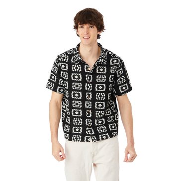 Distortion Men's Crochet Square Camp Shirt 