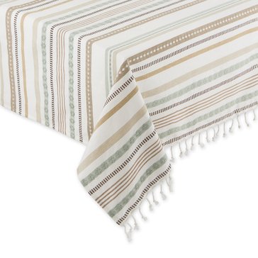 Design Imports Beach House Stripe Tablecloth