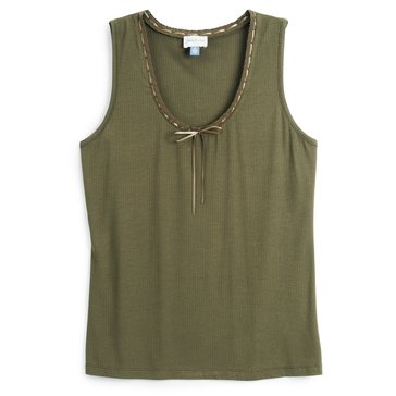 Yarn & Sea Women's Bow Trim Neckline Tank (Plus Size)