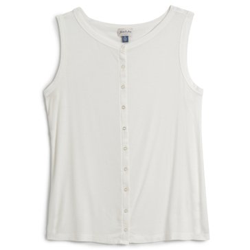 Yarn & Sea Women's Sleeveless Button Down Top (Plus Size)