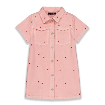 Joes Jeans Little Girls' Mini Heart Embroidery Denim Shirt Dress