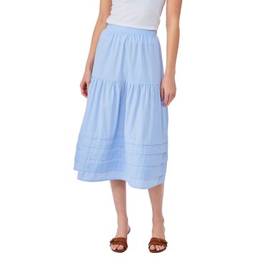 Yarn & Sea Women's Poplin Stripe Midi Skirt