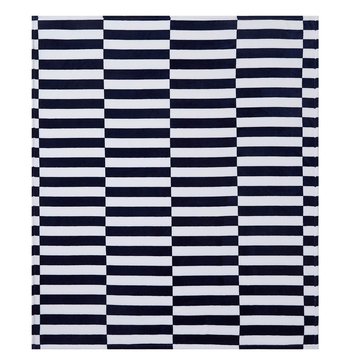 Truly Soft Navy Stripe Plush Throw