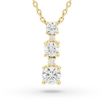 Minimalist 1/2 cttw Lab Grown Diamond Graduated Drop Pendant