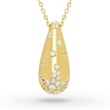 Minimalist 1/3 cttw Lab Grown Diamond Stardust Teardrop Pendant