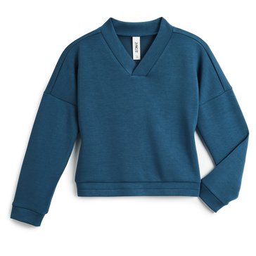 3 Paces Big Girls Bubble Hem V-Neck Sweatshirt