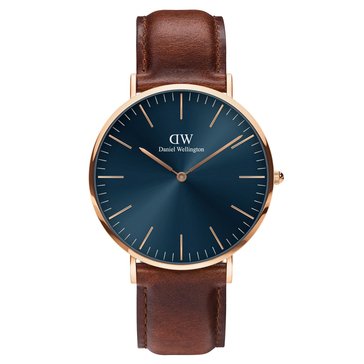 Daniel Wellington Men's Classic St. Mawes Leather Strap Watch