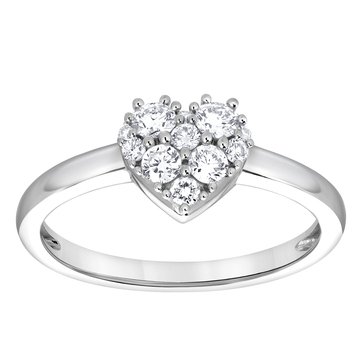 Diamond Brilliance 1/3 cttw Lab Grown Diamond Heart Ring