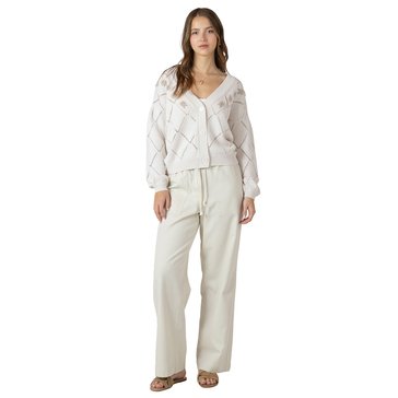 Dex Women's Embroidered Pointelle Cardigan