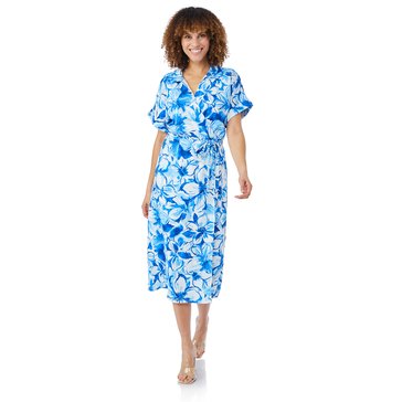 Kathy Ireland Women's Wrap With Braided Belt Dress