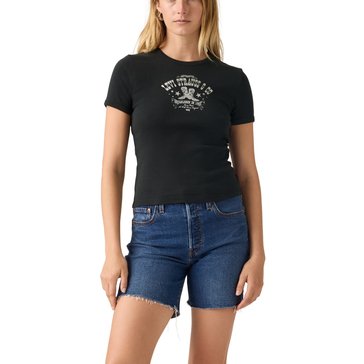Levi's Women's Graphic Rickie Metallic Boot Ringer Tee