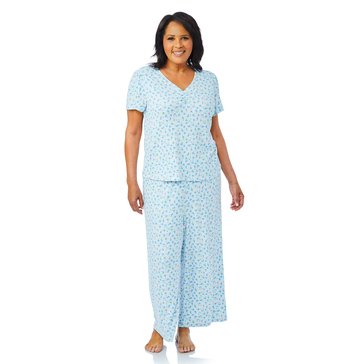 Martha Stewart Women's Ribbed Wide Leg Capri Set