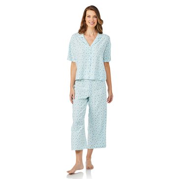Martha Stewart Women's Notch Collar Wide Leg Capri Set