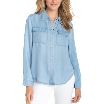 Liverpool Women's Flutter Sleeve Popover Woven Top