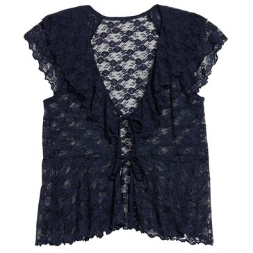 Old Navy Women's Shorts Sleeve Lace Ruffle Top