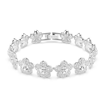 Ariana Grande x Swarovski Bracelet, Round Cut, Flower, White, Rhodium Plated