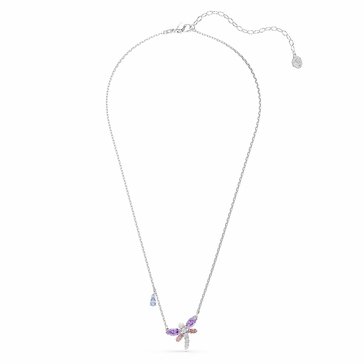 Ariana Grande x Swarovski Pendant, Mixed Cuts, Dragonfly, Multicolored, Rhodium Plated