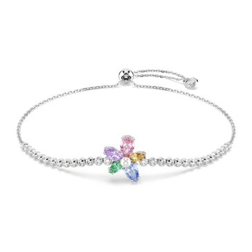 Ariana Grande x Swarovski Bracelet, Mixed Cuts, Flower, Multicolored, Rhodium Plated