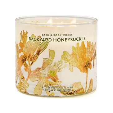 Bath & Body Works Backyard Honeysuckle 3-Wick Candle