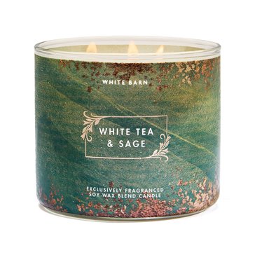Bath & Body Works White Tea/Sage 3-Wick Candle