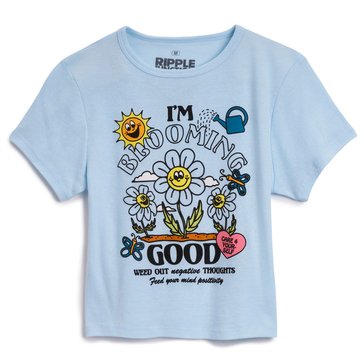 Ripple Junction Women's I'm Blooming Good Baby Rib Crew Tee