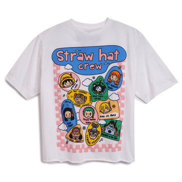 Ripple Junction Women's Kitschcore Crew Stickers Crop Tee