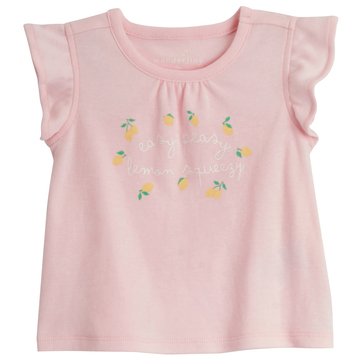 Wanderling Baby Girls' Lemon Squeeze Flutter Top