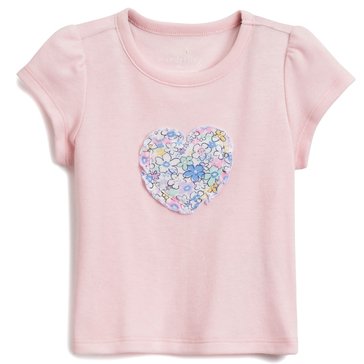 Wanderling Baby Girls' Floral Heart Tee