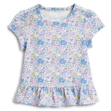 Wanderling Baby Girls' Floral Peplum Tee