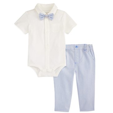 Wanderling Baby Boys' Seersucker Bodysuit and Pant Set