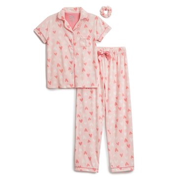 Sleep On It Little Girls' Big Hearts Coat Pajama Set, 2-Piece 