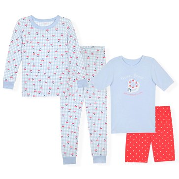 Sleep On It Little Girls' Cherry Tight Fit Bamboo Pajama Set